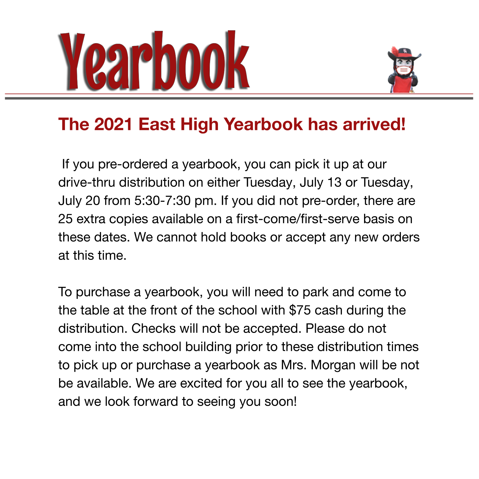 2021 Yearbook Distribution